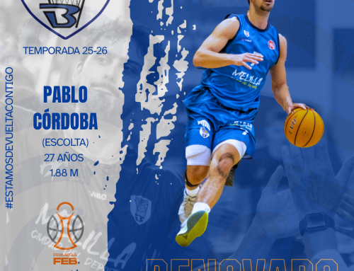 Pablo Córdoba se convierte en la tercera renovación de jugadores del Melilla Ciudad del Deporte que competirá en Primera FEB la Temporada 25-26.