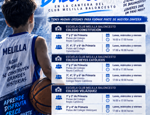 ¿Quieres jugar al baloncesto? ¿Tienes ganas de aprender, divertirte y dar tus primeros pasos en este deporte? El Club Melilla Baloncesto te abre las puertas de su cantera.